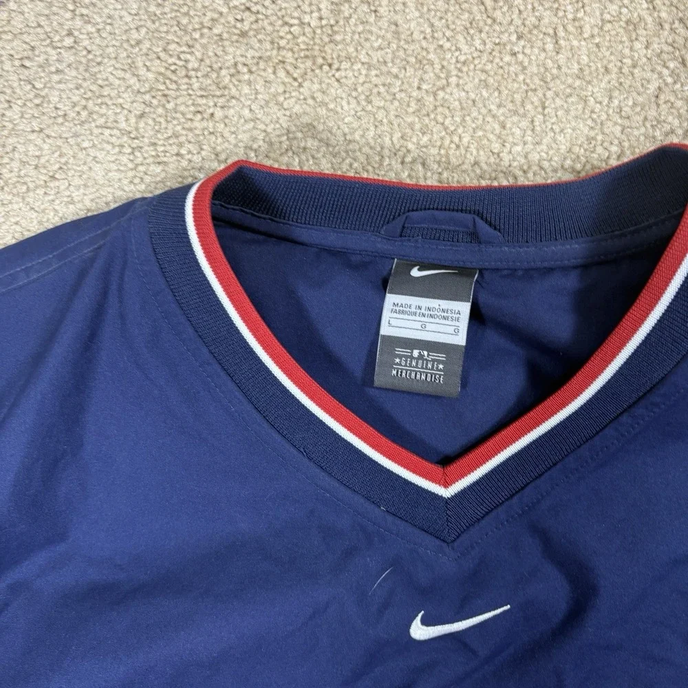 Cleveland Indians Pullover Mens Large Blue Nike MLB Chief Wahoo Windbreaker